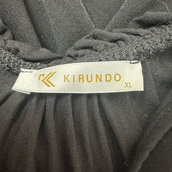 Kirundo Women's XL Sleeveless Blouson Maxi Dress Solid Black Casual Summer Basic - Picture 4 of 9